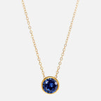 Necklace with round birthstone pendant for women