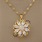 Rotating Flower Anti-Stress Pendant Necklace for Women