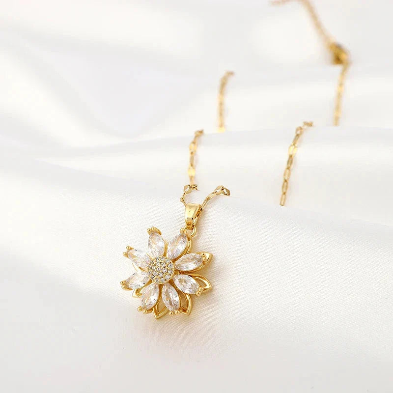 Rotating Flower Anti-Stress Pendant Necklace for Women