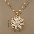 Rotating Flower Anti-Stress Pendant Necklace for Women