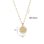 Necklace with Rotating Zircon Flower Anti-Anxiety Pendant
