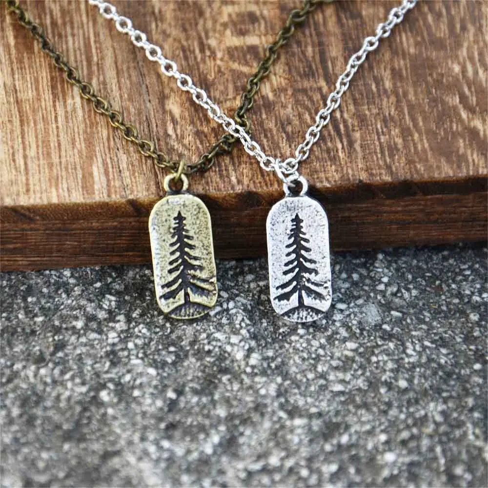 Necklace with Pine Tree Pendant 