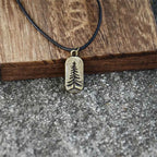 Necklace with Gold Pine Tree Pendant