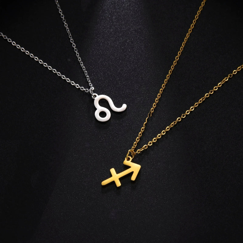 Gold Zodiac Sign Pendant Necklace