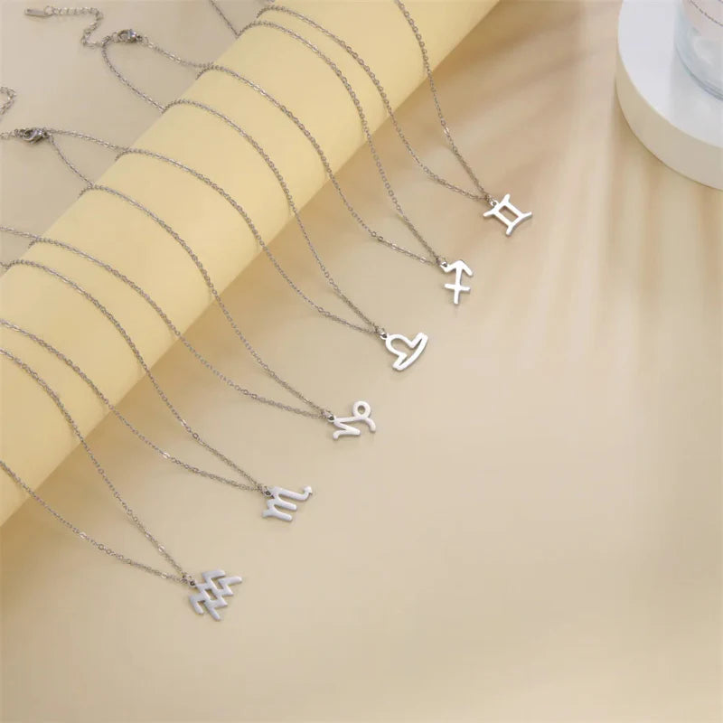 Gold Zodiac Sign Pendant Necklace