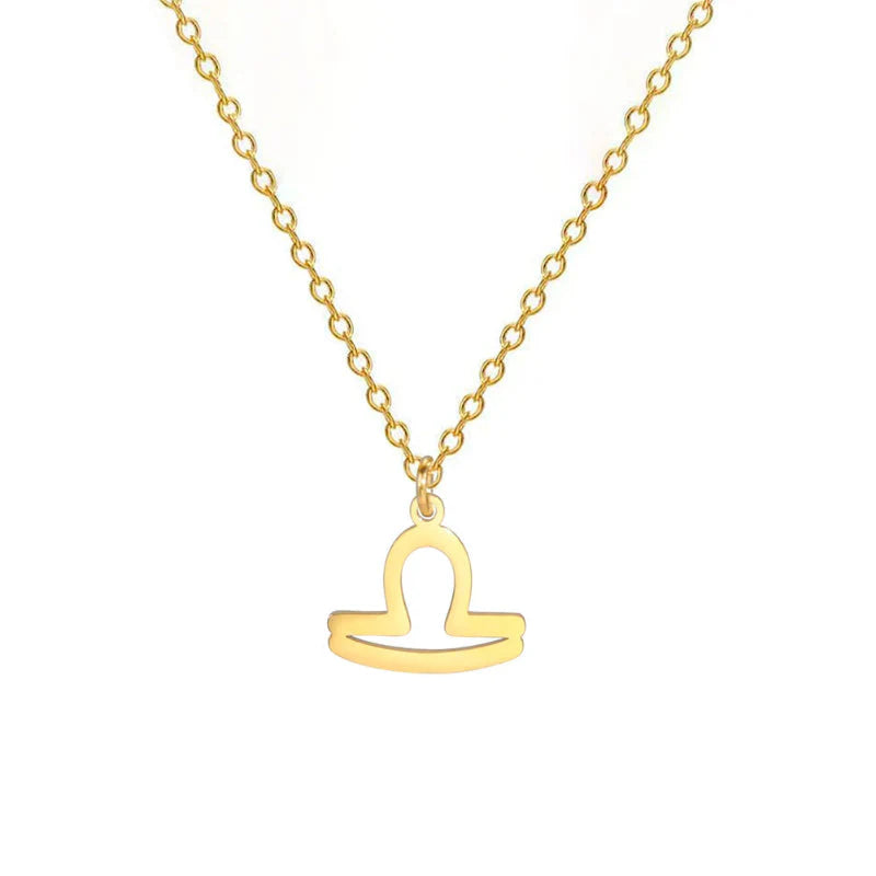 Gold Zodiac Sign Pendant Necklace