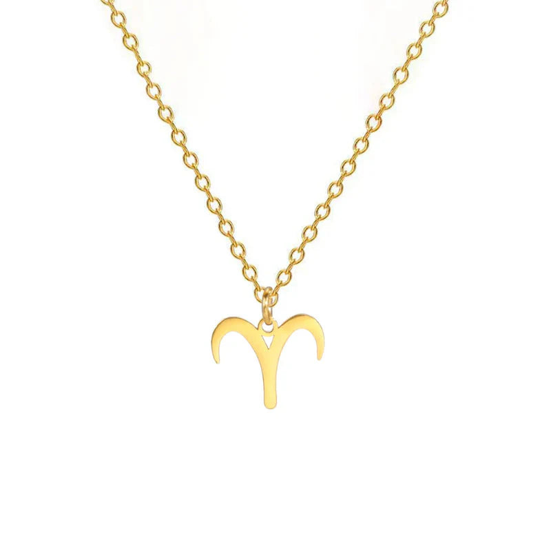 Gold Zodiac Sign Pendant Necklace