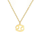 Gold Zodiac Sign Pendant Necklace