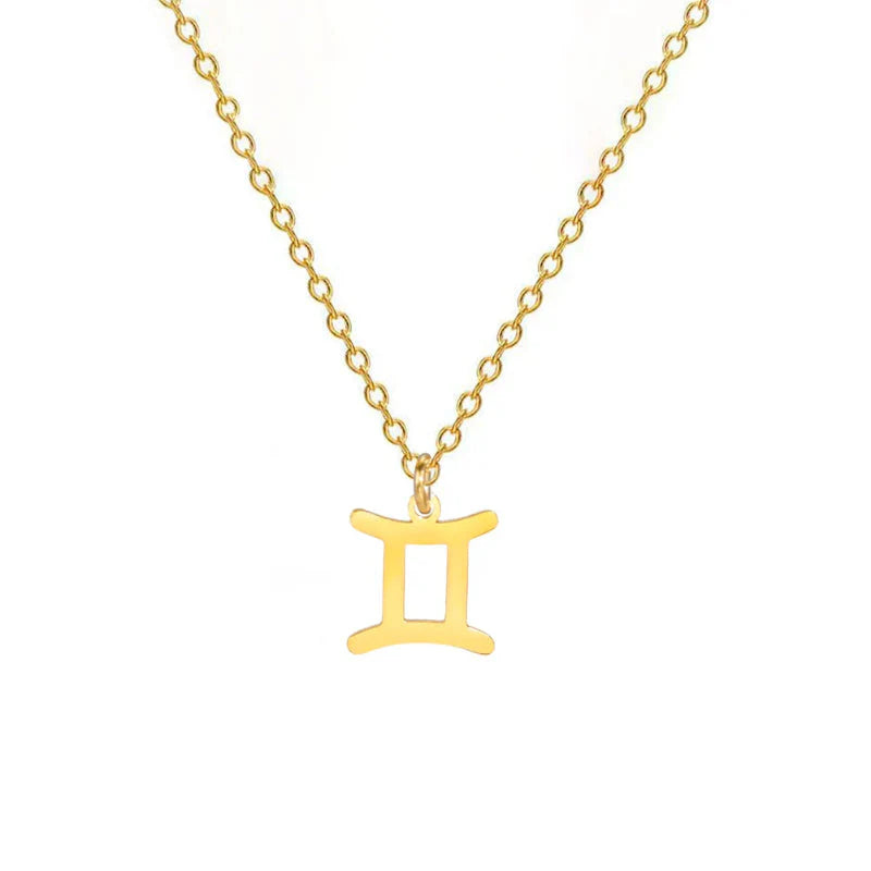 Gold Zodiac Sign Pendant Necklace