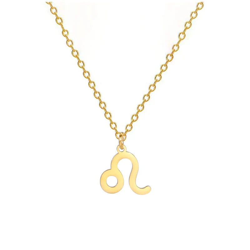 Gold Zodiac Sign Pendant Necklace