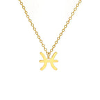 Gold Zodiac Sign Pendant Necklace