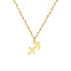Gold Zodiac Sign Pendant Necklace