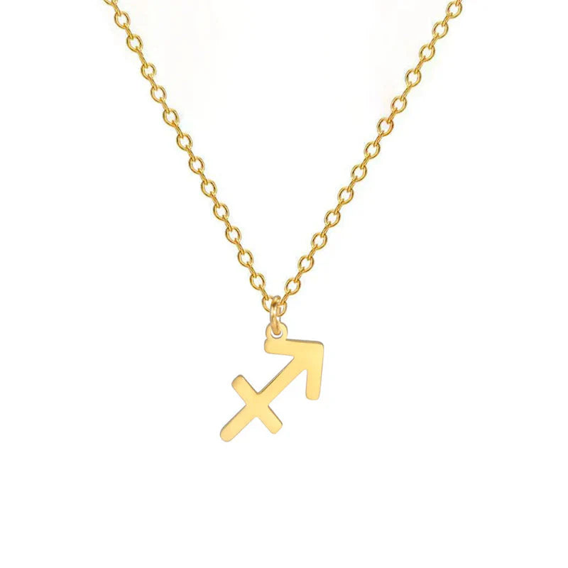 Gold Zodiac Sign Pendant Necklace
