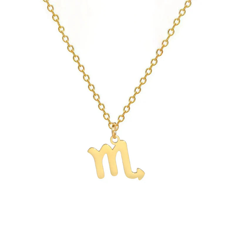 Gold Zodiac Sign Pendant Necklace