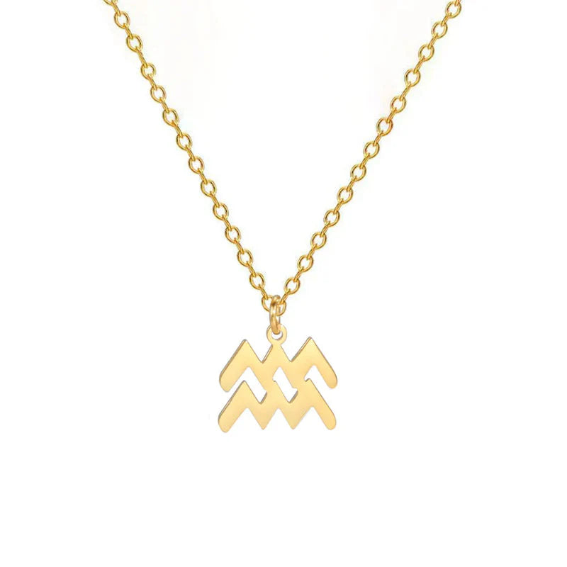 Gold Zodiac Sign Pendant Necklace