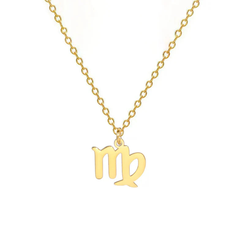 Gold Zodiac Sign Pendant Necklace