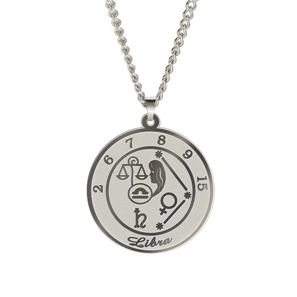 Zodiac Astrological Sign Pendant Necklace for Men or Women