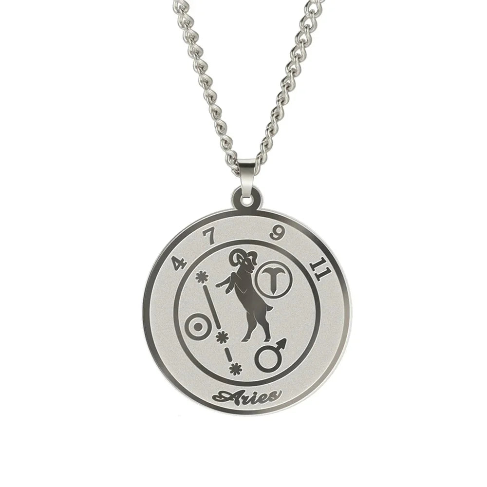 Zodiac Astrological Sign Pendant Necklace for Men or Women