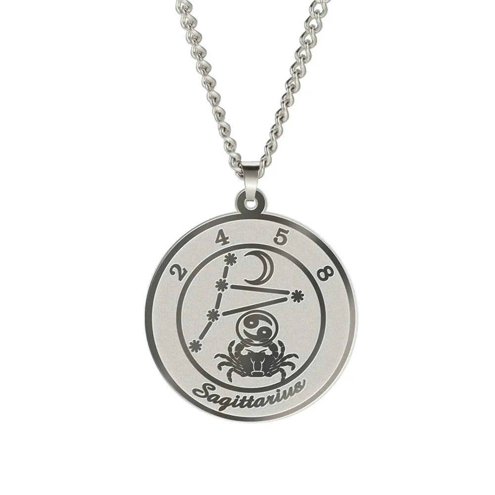 Zodiac Astrological Sign Pendant Necklace for Men or Women