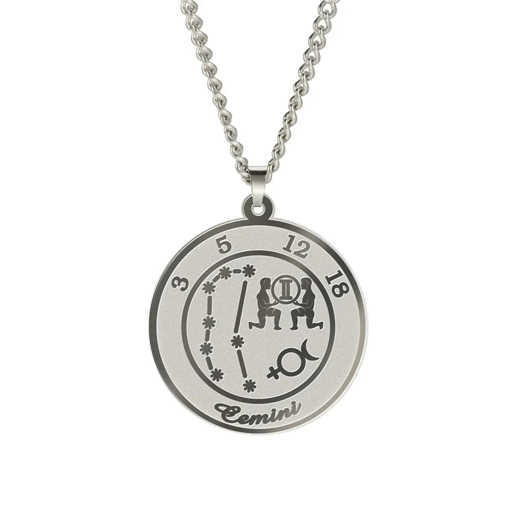 Zodiac Astrological Sign Pendant Necklace for Men or Women