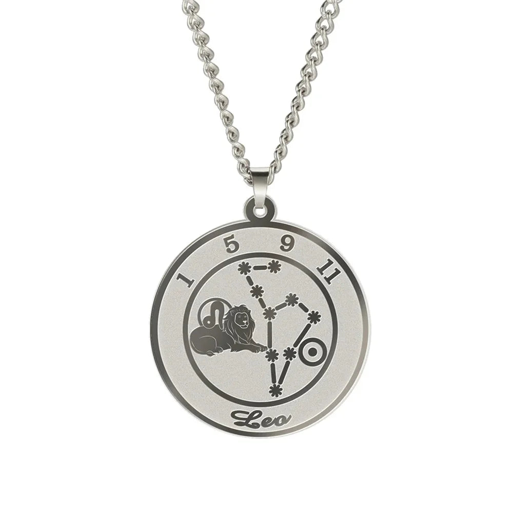 Zodiac Astrological Sign Pendant Necklace for Men or Women