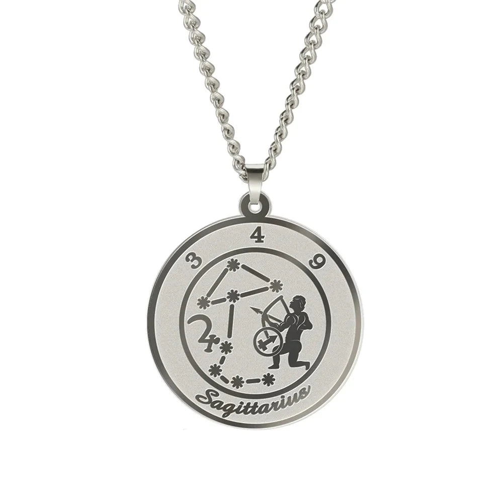 Zodiac Astrological Sign Pendant Necklace for Men or Women
