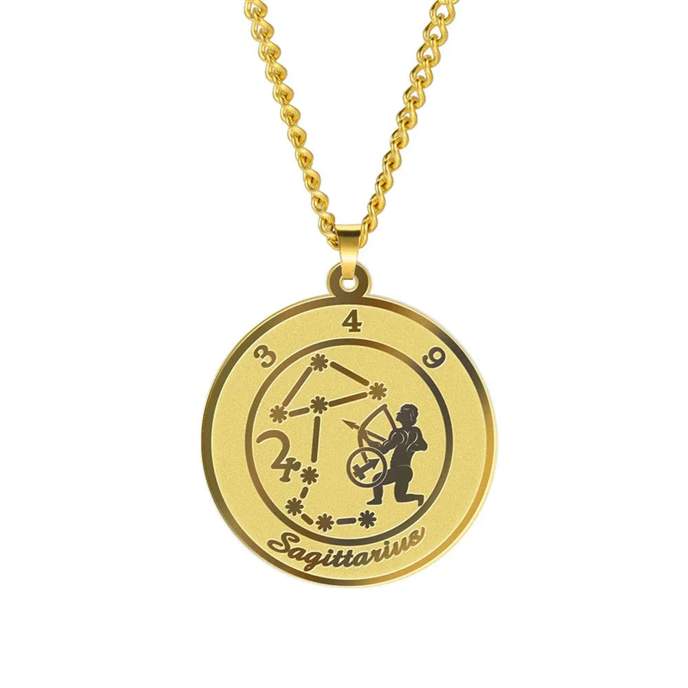 Zodiac Astrological Sign Pendant Necklace for Men or Women