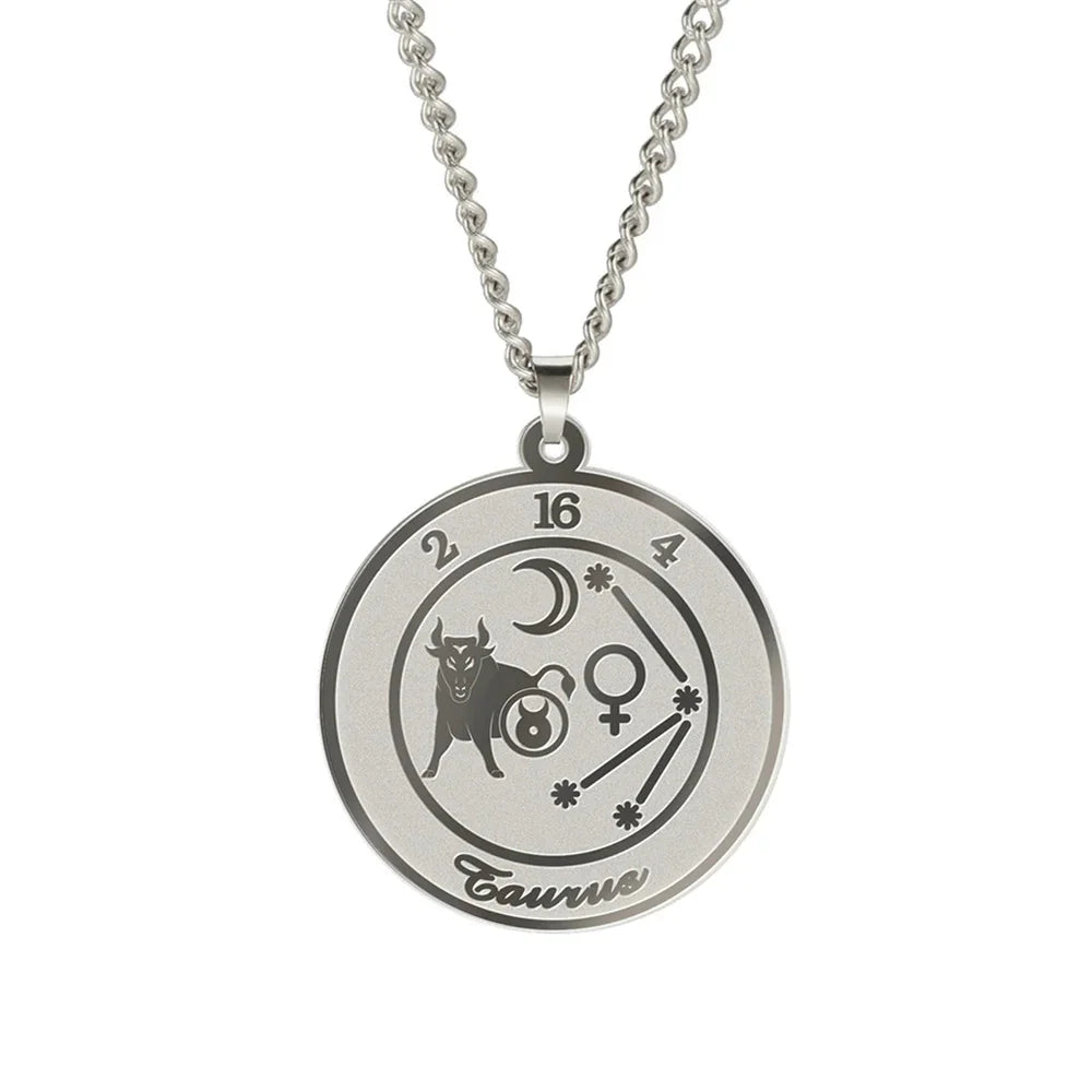 Zodiac Astrological Sign Pendant Necklace for Men or Women