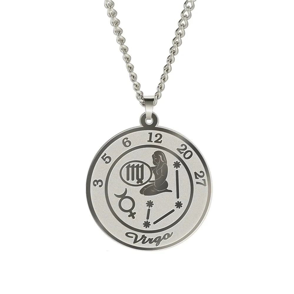 Zodiac Astrological Sign Pendant Necklace for Men or Women
