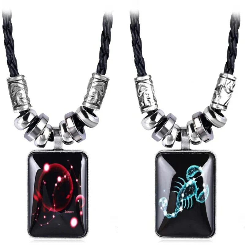 Men’s Zodiac Sign Pendant Necklace 