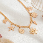 Necklace with Sun and Shells Pendant 2