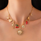 Necklace with Sun and Shells Pendant 1