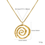 Gold spiral pendant necklace