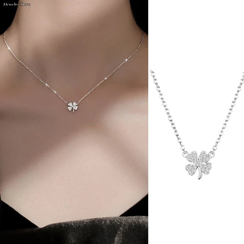 Lucky Four-Leaf Clover Pendant Necklace for Women