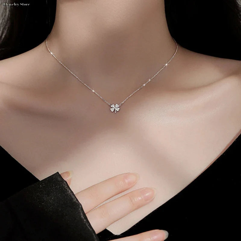 Lucky Four-Leaf Clover Pendant Necklace for Women