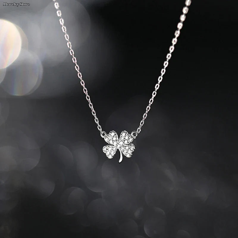 Lucky Four-Leaf Clover Pendant Necklace for Women