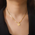 Four-Leaf Clover Good Luck Pendant Necklace gold