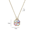 Choker Necklace with Heart Pendants Four-Leaf Clover for Women