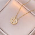 Choker Necklace with Heart Pendants Four-Leaf Clover for Women gold