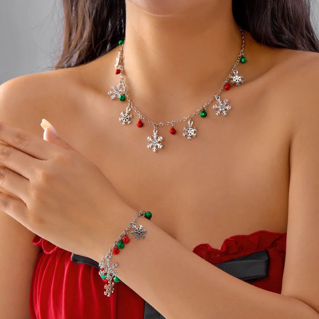 Necklace with Snowflake and Christmas Ball Pendants