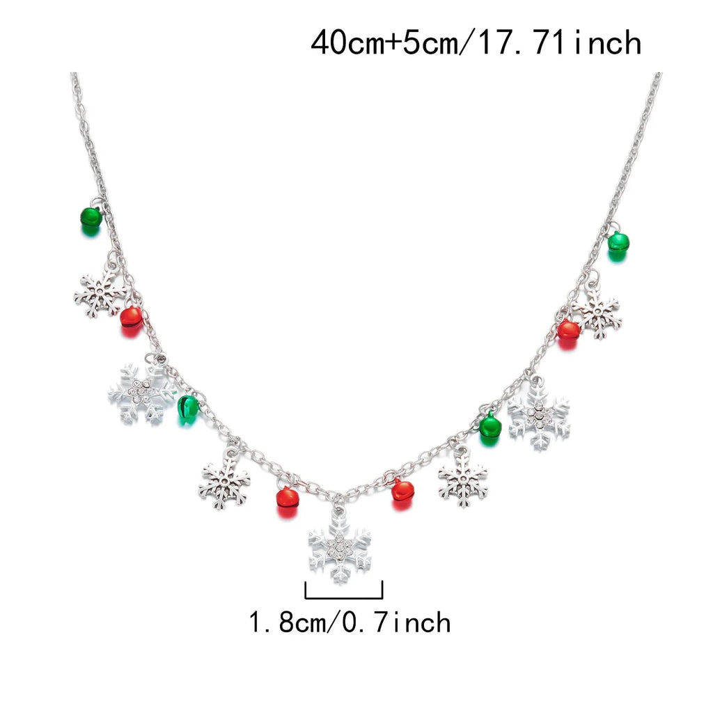 Necklace with Snowflake and Christmas Ball Pendants