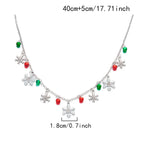 Necklace with Snowflake and Christmas Ball Pendants
