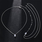Back Chain Wedding Necklace with Diamonds silver