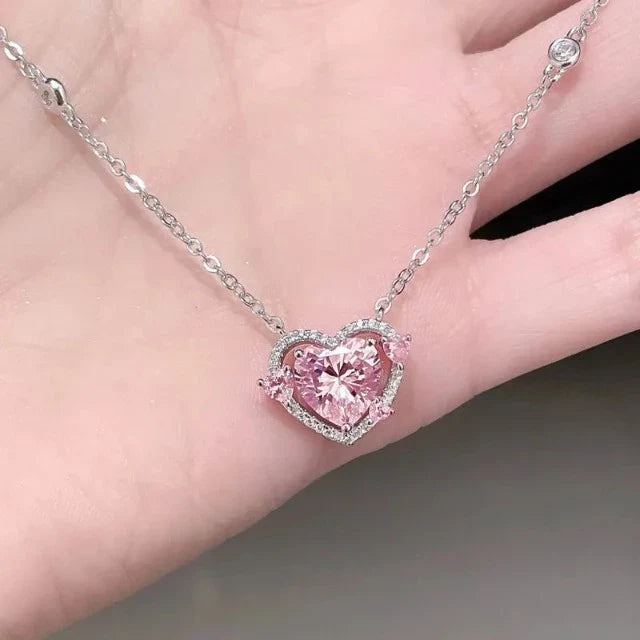 Brilliant Heart Necklace for Women in Genuine Silver