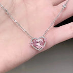 Brilliant Heart Necklace for Women in Genuine Silver