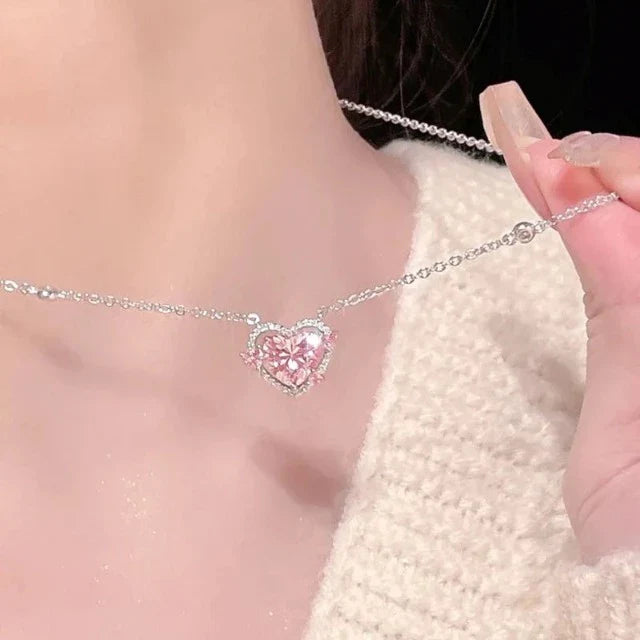 Brilliant Heart Necklace for Women in Genuine Silver