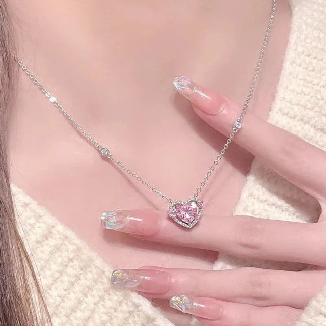 Brilliant Heart Necklace for Women in Genuine Silver
