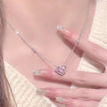 Brilliant Heart Necklace for Women in Genuine Silver