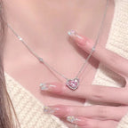 Brilliant Heart Necklace for Women in Genuine Silver