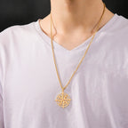 Compass Necklace with Compass Pendant Rose of the Winds gold